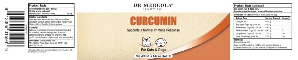 Curcumin for Cats & Dogs label