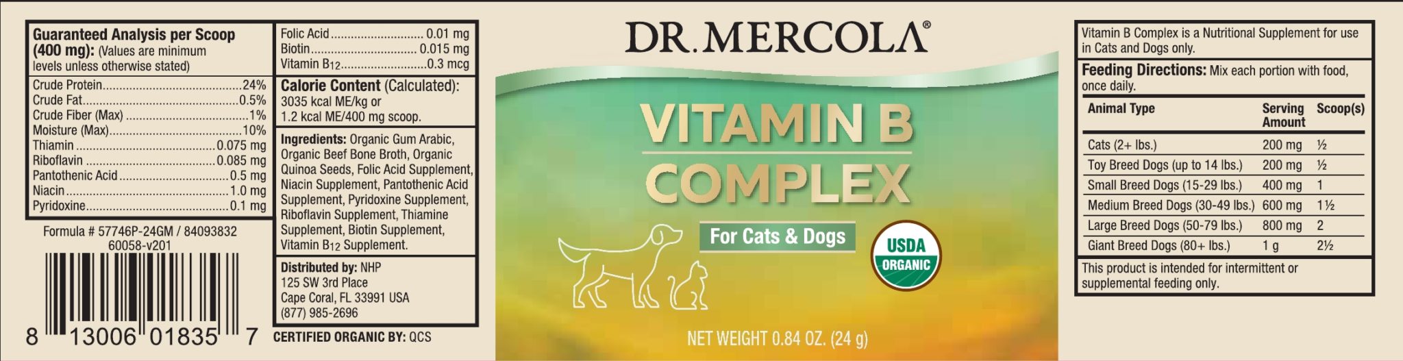 Organic Vitamin B Complex for Cats & Dogs Giggle Paw